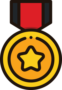 Kazanan ikon sembolü, ödül ödülünün renk tasarımı ile tasarımı ile tasvir edilmesi, modern grafik sanatları dijital tasarımı için mükemmel bir başarı ve zafer sembolü.