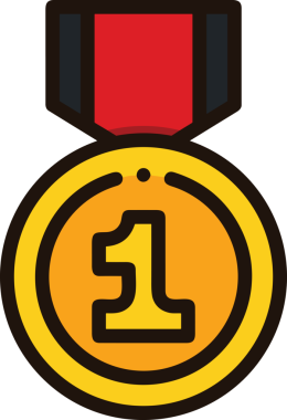 Kazanan ikon sembolü, ödül ödülünün renk tasarımı ile tasarımı ile tasvir edilmesi, modern grafik sanatları dijital tasarımı için mükemmel bir başarı ve zafer sembolü.