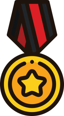 Kazanan ikon sembolü, ödül ödülünün renk tasarımı ile tasarımı ile tasvir edilmesi, modern grafik sanatları dijital tasarımı için mükemmel bir başarı ve zafer sembolü.