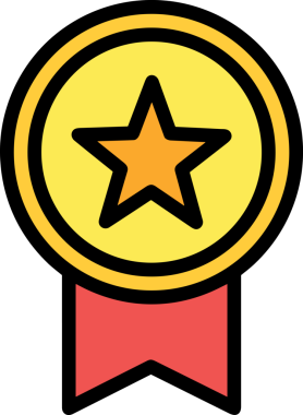 Kazanan ikon sembolü, ödül ödülünün renk tasarımı ile tasarımı ile tasvir edilmesi, modern grafik sanatları dijital tasarımı için mükemmel bir başarı ve zafer sembolü.