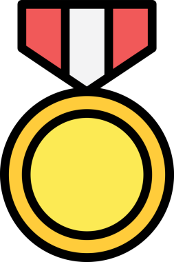 Kazanan ikon sembolü, ödül ödülünün renk tasarımı ile tasarımı ile tasvir edilmesi, modern grafik sanatları dijital tasarımı için mükemmel bir başarı ve zafer sembolü.