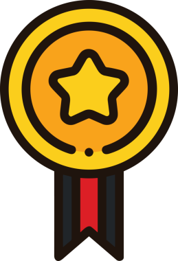 Kazanan ikon sembolü, ödül ödülünün renk tasarımı ile tasarımı ile tasvir edilmesi, modern grafik sanatları dijital tasarımı için mükemmel bir başarı ve zafer sembolü.