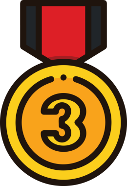 Kazanan ikon sembolü, ödül ödülünün renk tasarımı ile tasarımı ile tasvir edilmesi, modern grafik sanatları dijital tasarımı için mükemmel bir başarı ve zafer sembolü.