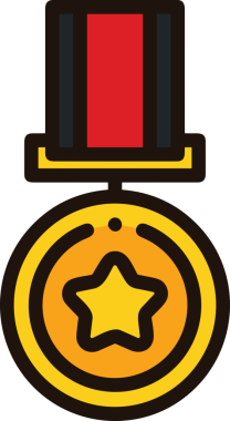 Kazanan ikon sembolü, ödül ödülünün renk tasarımı ile tasarımı ile tasvir edilmesi, modern grafik sanatları dijital tasarımı için mükemmel bir başarı ve zafer sembolü.