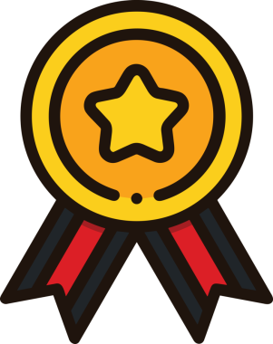 Kazanan ikon sembolü, ödül ödülünün renk tasarımı ile tasarımı ile tasvir edilmesi, modern grafik sanatları dijital tasarımı için mükemmel bir başarı ve zafer sembolü.