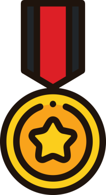 Kazanan ikon sembolü, ödül ödülünün renk tasarımı ile tasarımı ile tasvir edilmesi, modern grafik sanatları dijital tasarımı için mükemmel bir başarı ve zafer sembolü.