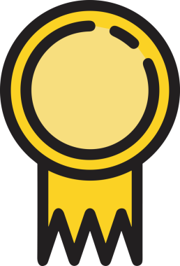 Kazanan ikon sembolü, ödül ödülünün renk tasarımı ile tasarımı ile tasvir edilmesi, modern grafik sanatları dijital tasarımı için mükemmel bir başarı ve zafer sembolü.