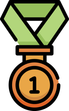 Kazanan ikon sembolü, ödül ödülünün renk tasarımı ile tasarımı ile tasvir edilmesi, modern grafik sanatları dijital tasarımı için mükemmel bir başarı ve zafer sembolü.