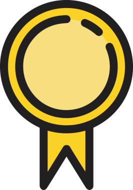 Kazanan ikon sembolü, ödül ödülünün renk tasarımı ile tasarımı ile tasvir edilmesi, modern grafik sanatları dijital tasarımı için mükemmel bir başarı ve zafer sembolü.