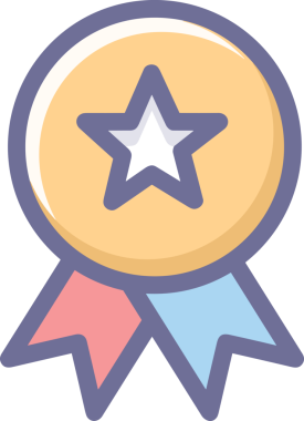 Kazanan ikon sembolü, ödül ödülünün renk tasarımı ile tasarımı ile tasvir edilmesi, modern grafik sanatları dijital tasarımı için mükemmel bir başarı ve zafer sembolü.