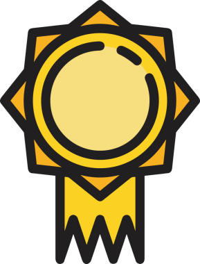 Kazanan ikon sembolü, ödül ödülünün renk tasarımı ile tasarımı ile tasvir edilmesi, modern grafik sanatları dijital tasarımı için mükemmel bir başarı ve zafer sembolü.