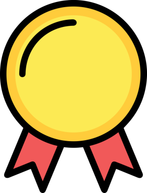 Kazanan ikon sembolü, ödül ödülünün renk tasarımı ile tasarımı ile tasvir edilmesi, modern grafik sanatları dijital tasarımı için mükemmel bir başarı ve zafer sembolü.