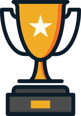 Kazanan ikon sembolü, ödül ödülünün renk tasarımı ile tasarımı ile tasvir edilmesi, modern grafik sanatları dijital tasarımı için mükemmel bir başarı ve zafer sembolü.