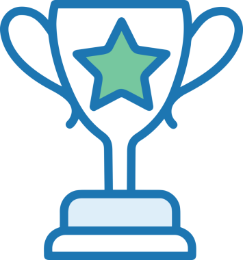 Kazanan ikon sembolü, ödül ödülünün renk tasarımı ile tasarımı ile tasvir edilmesi, modern grafik sanatları dijital tasarımı için mükemmel bir başarı ve zafer sembolü.