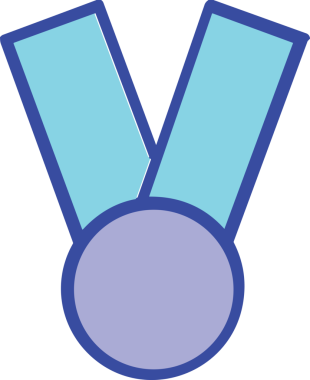 Kazanan ikon sembolü, ödül ödülünün renk tasarımı ile tasarımı ile tasvir edilmesi, modern grafik sanatları dijital tasarımı için mükemmel bir başarı ve zafer sembolü.