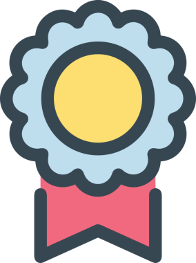 Kazanan ikon sembolü, ödül ödülünün renk tasarımı ile tasarımı ile tasvir edilmesi, modern grafik sanatları dijital tasarımı için mükemmel bir başarı ve zafer sembolü.