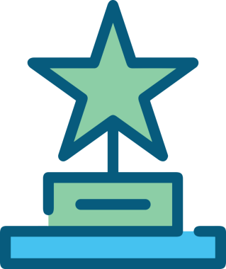 Kazanan ikon sembolü, ödül ödülünün renk tasarımı ile tasarımı ile tasvir edilmesi, modern grafik sanatları dijital tasarımı için mükemmel bir başarı ve zafer sembolü.