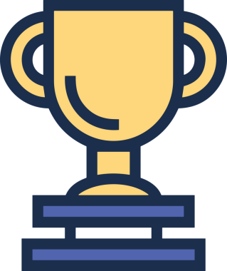 Kazanan ikon sembolü, ödül ödülünün renk tasarımı ile tasarımı ile tasvir edilmesi, modern grafik sanatları dijital tasarımı için mükemmel bir başarı ve zafer sembolü.