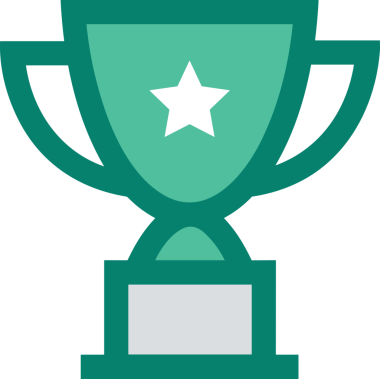 Kazanan ikon sembolü, ödül ödülünün renk tasarımı ile tasarımı ile tasvir edilmesi, modern grafik sanatları dijital tasarımı için mükemmel bir başarı ve zafer sembolü.