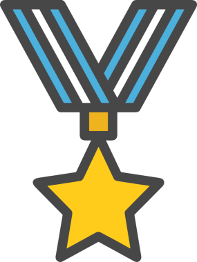 Kazanan ikon sembolü, ödül ödülünün renk tasarımı ile tasarımı ile tasvir edilmesi, modern grafik sanatları dijital tasarımı için mükemmel bir başarı ve zafer sembolü.