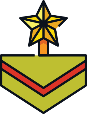 Kazanan ikon sembolü, ödül ödülünün renk tasarımı ile tasarımı ile tasvir edilmesi, modern grafik sanatları dijital tasarımı için mükemmel bir başarı ve zafer sembolü.