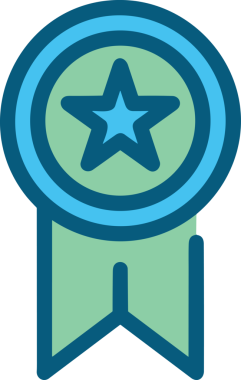 Kazanan ikon sembolü, ödül ödülünün renk tasarımı ile tasarımı ile tasvir edilmesi, modern grafik sanatları dijital tasarımı için mükemmel bir başarı ve zafer sembolü.