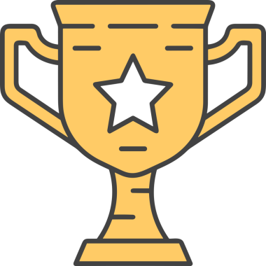 Kazanan ikon sembolü, ödül ödülünün renk tasarımı ile tasarımı ile tasvir edilmesi, modern grafik sanatları dijital tasarımı için mükemmel bir başarı ve zafer sembolü.