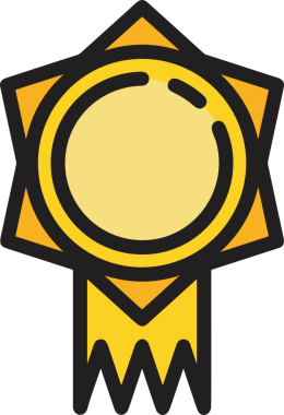 Kazanan ikon sembolü, ödül ödülünün renk tasarımı ile tasarımı ile tasvir edilmesi, modern grafik sanatları dijital tasarımı için mükemmel bir başarı ve zafer sembolü.