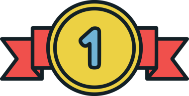 Kazanan ikon sembolü, ödül ödülünün renk tasarımı ile tasarımı ile tasvir edilmesi, modern grafik sanatları dijital tasarımı için mükemmel bir başarı ve zafer sembolü.