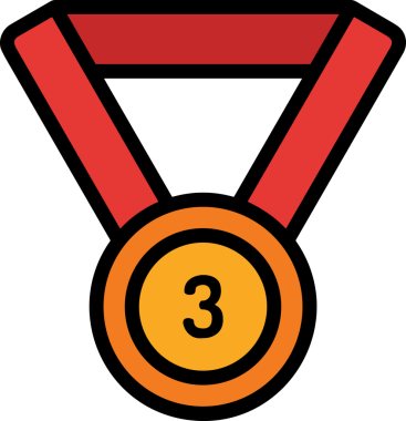 Kazanan ikon sembolü, ödül ödülünün renk tasarımı ile tasarımı ile tasvir edilmesi, modern grafik sanatları dijital tasarımı için mükemmel bir başarı ve zafer sembolü.