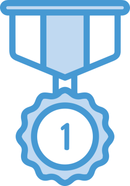Kazanan ikon sembolü, ödül ödülünün renk tasarımı ile tasarımı ile tasvir edilmesi, modern grafik sanatları dijital tasarımı için mükemmel bir başarı ve zafer sembolü.