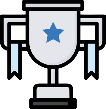 Kazanan ikon sembolü, ödül ödülünün renk tasarımı ile tasarımı ile tasvir edilmesi, modern grafik sanatları dijital tasarımı için mükemmel bir başarı ve zafer sembolü.