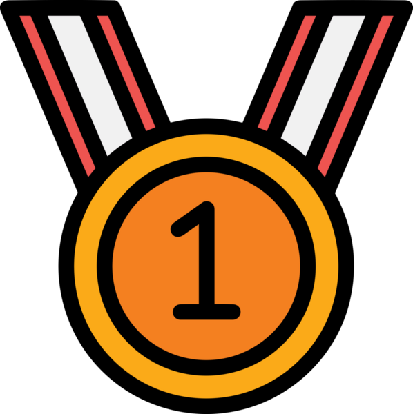 Kazanan ikon sembolü, ödül ödülünün renk tasarımı ile tasarımı ile tasvir edilmesi, modern grafik sanatları dijital tasarımı için mükemmel bir başarı ve zafer sembolü.