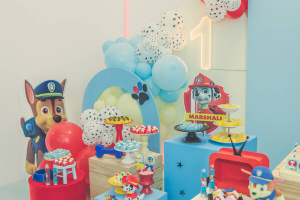 Декорации для детской вечеринки "Пау Патрол". Год рождения.