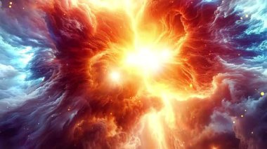 Renkli nebula ve bulutlar. 3d oluşturma