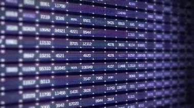 Numaraları değişen dijital pano. Bilgi tahtası.