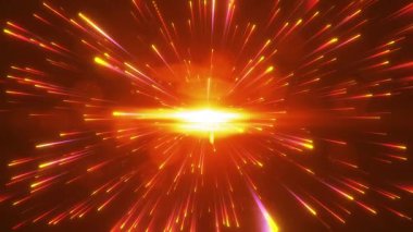 Uzayın derinliklerinden gelen ışınlar ve parçacıklar. Bir ışık kaynağının parıltısı. Kozmik enerji..