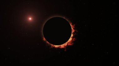 Güneş tutulması. Ay, güneşi yavaşça dünyadan örter. Astronomi.