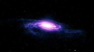 Uzayda yalnız bir galaksi. Derin uzay astronomi sahnesi. Kozmik cisimleri emen bir galaksi. Aydınlanma. Yıldızlı arkaplan.