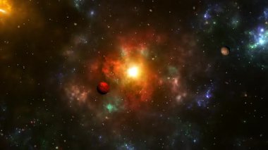 Meteor. Uzaydaki uzay yıldızları. 3d oluşturma.