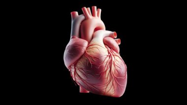 kalp anatomisi, bilgisayar çizimi.