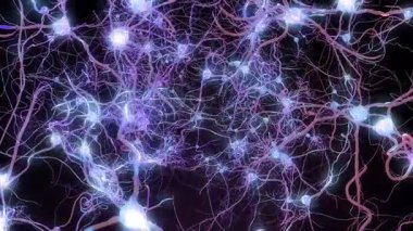 Akson. Beyin. Parlak çizgileri olan soyut arkaplan.