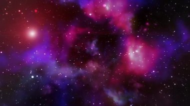 Galaksi ve nebula uzayda. 3d oluşturma