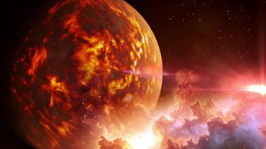 Uzaydaki gezegenler ve yıldızlar. Bilim kurgu duvar kağıdı. Bu görüntünün unsurları Nasa tarafından desteklenmektedir