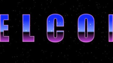 Siyah arka planda hoş geldin kelimesi. 3d oluşturma.