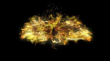 Patlama oldu. Tüttür. Soyut fraktal arkaplan. 