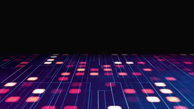 İkili kod ve noktalarla soyut teknoloji arka planı