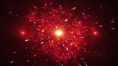 Uzayda kırmızı ateş patlaması