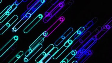 Neon ışıklı arka plan. parlayan soyut satır arkaplanı. Fütürist soyut arka plan. Teknoloji geçmişi. hareketli Bokeh, fütüristik teknoloji geçmişi. Parıldıyor. Broşür