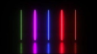 Soyut arkaplan. Karanlık bir arkaplanda neon çizgileri